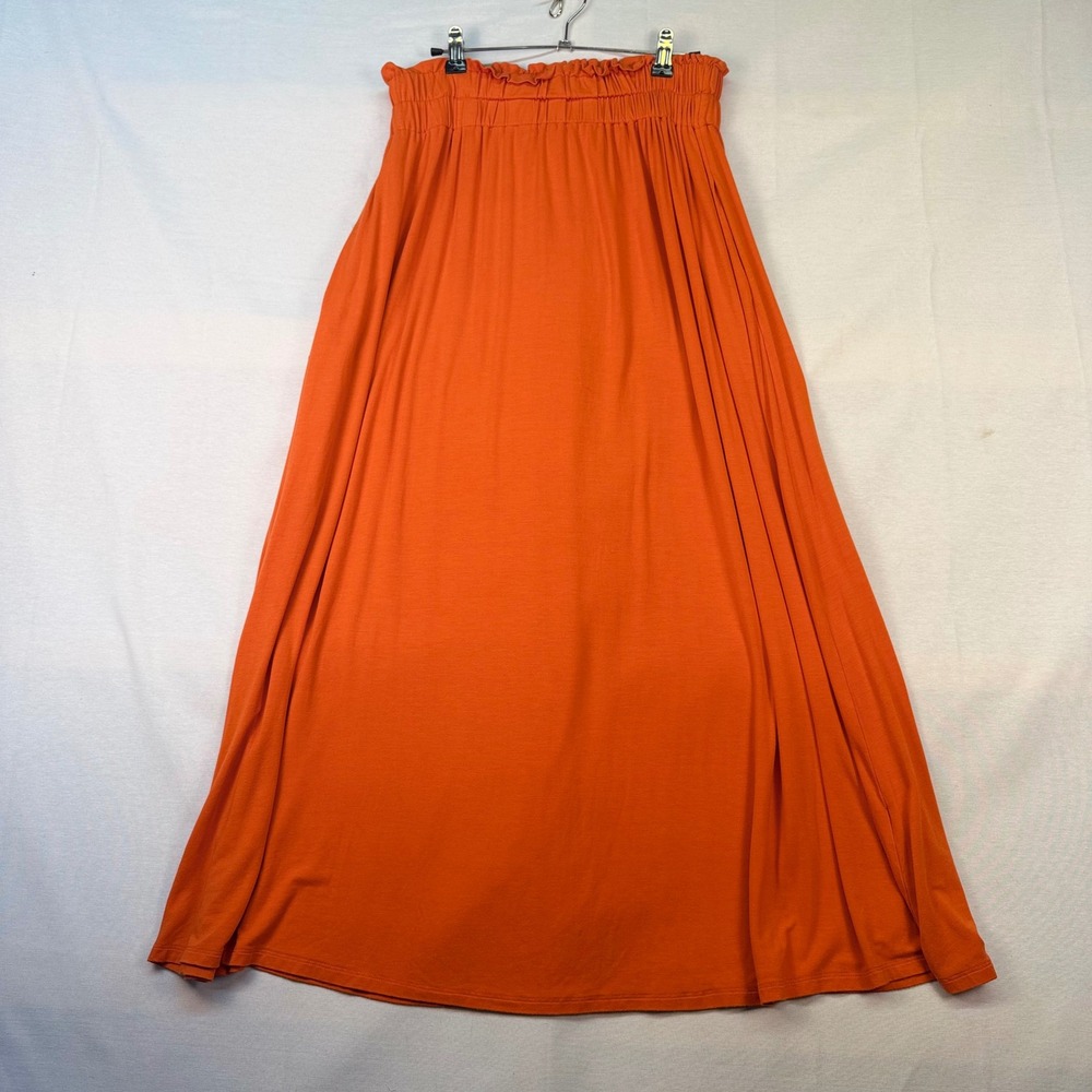 Boden Orange Smocked Paperbag Waist Maxi Skirt with Pockets US 8R R0135